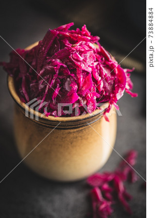 Red sauerkraut. Sour pickled cabbage Red sauerkraut. Sour pickled cabbage 73884884