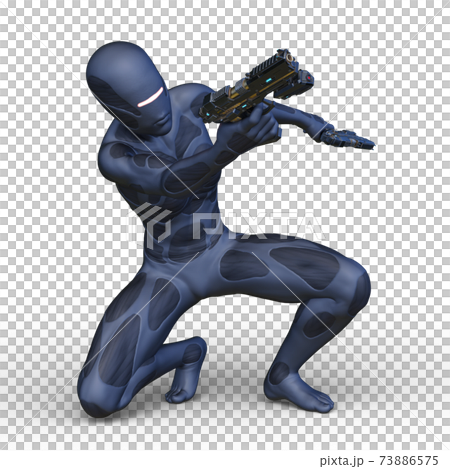 銃を持った女性 73886575