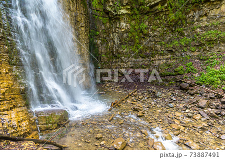 Waterfall in Carpathian mountain Waterfall in Carpathian mountain 73887491