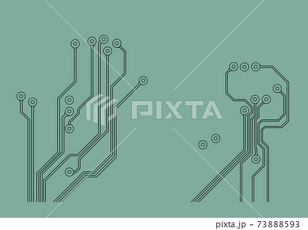 電子回路基板の配線のイメージイラスト 73888593