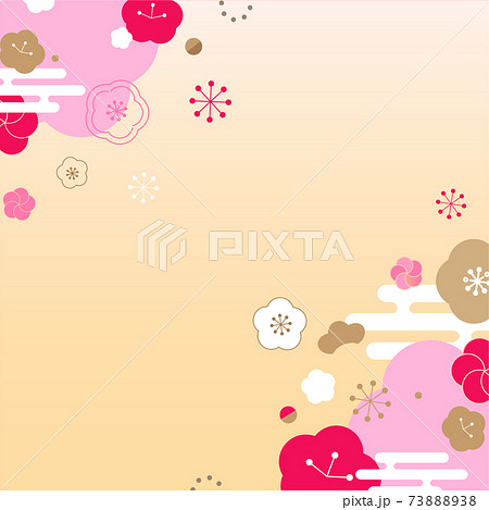 梅・和モダンのイラストフレーム素材 梅・和モダンのイラストフレーム素材 73888938