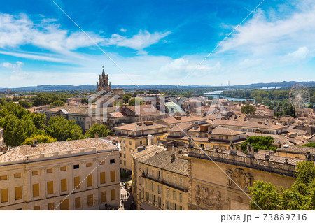 Panoramic aerial view of Avignon Panoramic aerial view of Avignon 73889716