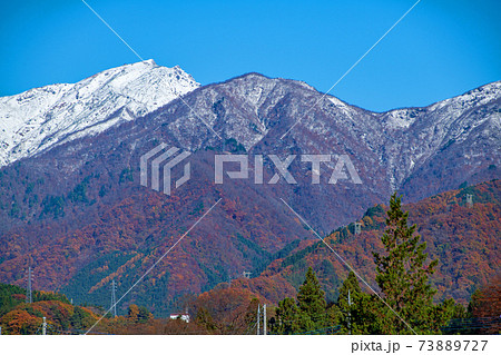 谷川岳 諏訪峡大橋から景色 冠雪 みなかみ町 谷川岳 諏訪峡大橋から景色 冠雪 みなかみ町 73889727