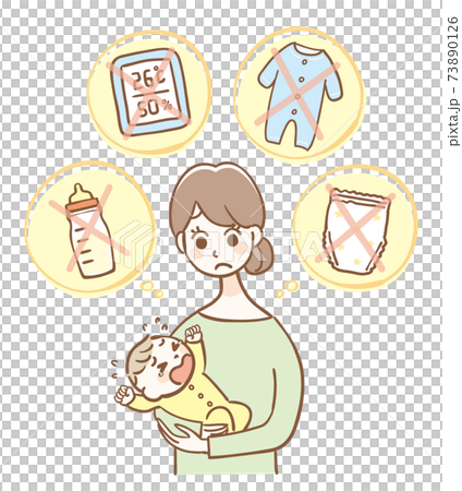 A mother who doesn't know why her baby cries A mother who doesn't know why her baby cries 73890126