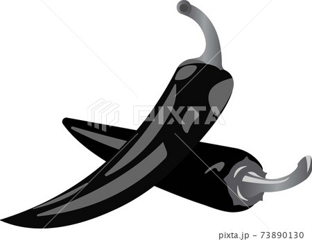 Two Pods Of Red Chili Peppers Grayscale Image のイラスト素材 73890130 Pixta