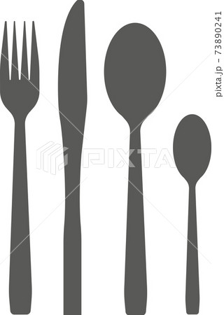 Cutlery on a white background. Vector black and white illustration. Cutlery on a white background. Vector black and white illustration. 73890241