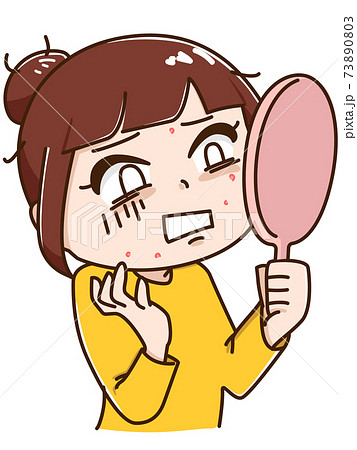 肌荒れしてしまった女性 73890803