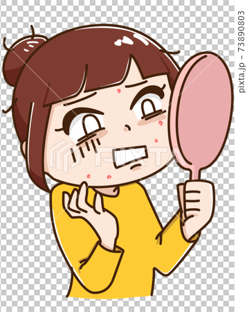 肌荒れしてしまった女性 73890803