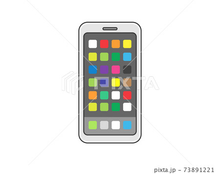 スマートフォンのアプリケーション画面のイラストのイラスト素材