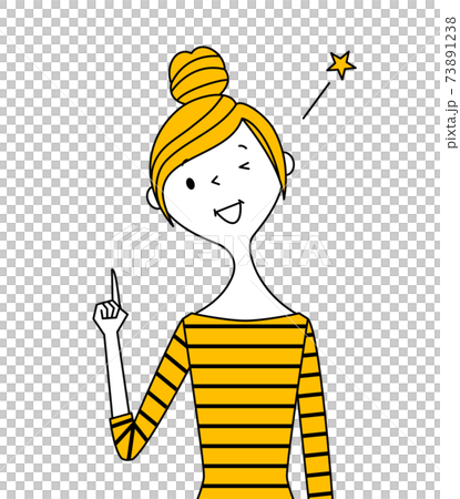 若い女性 ママ 指をさす 若い女性 ママ 指をさす 73891238