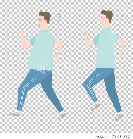 走る男性のセットのイラスト素材 7317