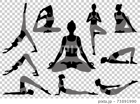 Premium Vector | Silhouette of woman yoga pose for relaxation and  meditation vector illustration