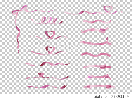 Watercolor-style ribbon material set Pink Watercolor-style ribbon material set Pink 73893399