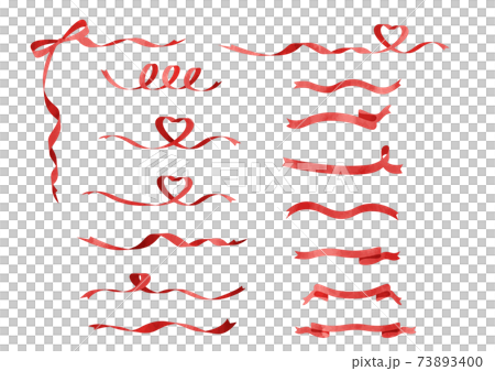 Watercolor-style ribbon material set red Watercolor-style ribbon material set red 73893400