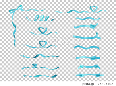 Watercolor-style ribbon material set, light blue, blue Watercolor-style ribbon material set, light blue, blue 73893402