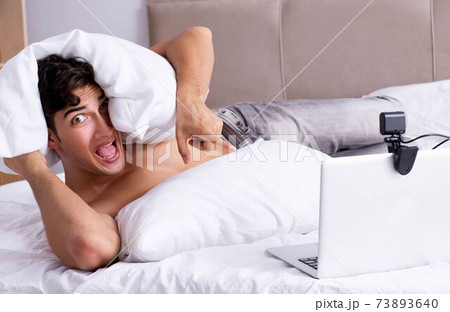 Young sexy man in online dating concept 73893640