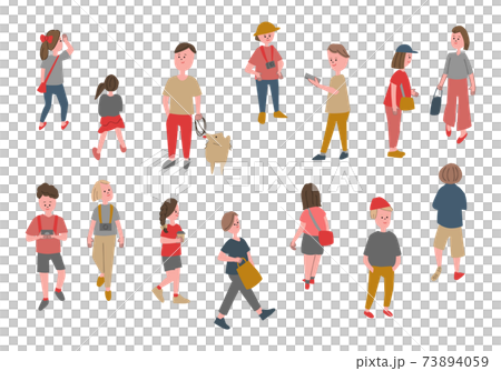 People's daily life hand-drawn style illustration set People's daily life hand-drawn style illustration set 73894059