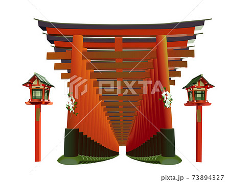 千本鳥居素材直線3 千本鳥居素材直線3 73894327