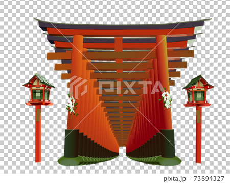 千本鳥居素材直線3 千本鳥居素材直線3 73894327