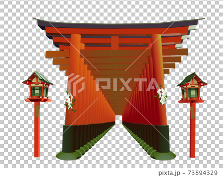 千本鳥居素材直線2 73894329