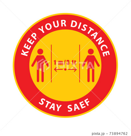 Social Distancing 1 Meter And 3 Feet Icon. Illustrator Vector Eps 10. 73894762