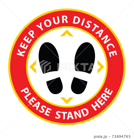 Social distancing, Please Stand Here, Keep Your Distance Floor Sticker for stores and supermarkets to help reduce the spread of covid-19 coronavirus. 73894765