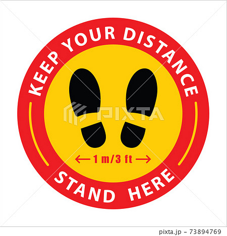 Social distancing, Please Stand Here, Keep Your Distance Floor Sticker for stores and supermarkets to help reduce the spread of covid-19 coronavirus. 73894769