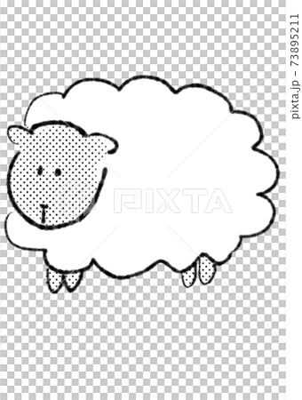 Monochrome illustration of sheep and Aries 73895211