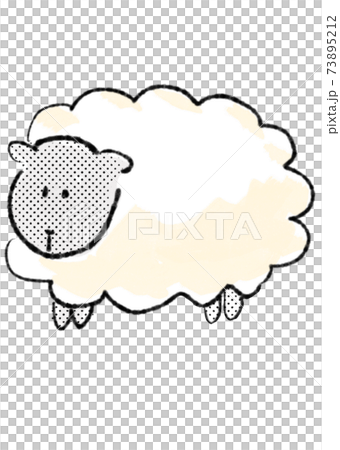 羊、牡羊座のカラーイラスト 73895212