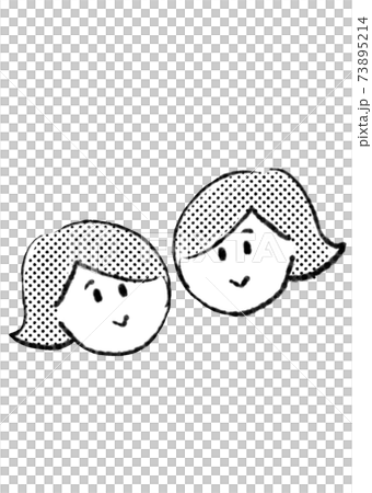 双子 双子座のモノクロイラストのイラスト素材