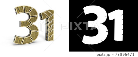 Number thirty-one (number 31) with perforated...のイラスト素材 [73896471] - PIXTA