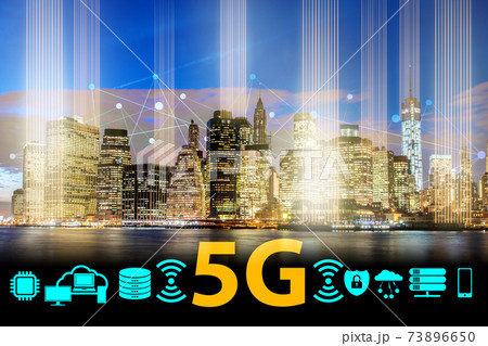 Concept of 5g networks in large cities Concept of 5g networks in large cities 73896650