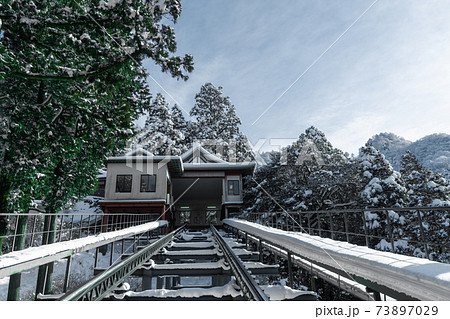 積雪の英彦山スロープカー_福岡県田川郡添田町大字英彦山 73897029