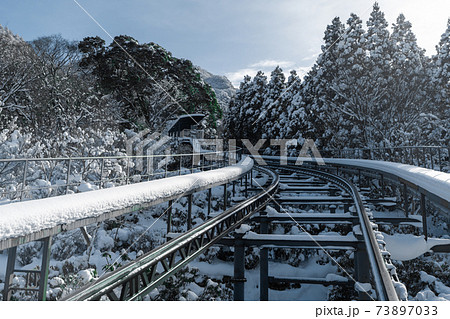 積雪の英彦山スロープカー_福岡県田川郡添田町大字英彦山 73897033