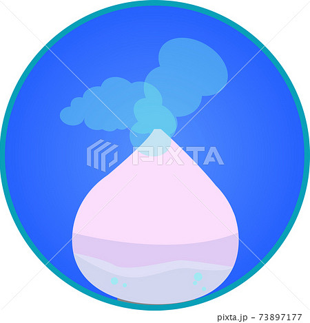 シンプルなおしゃれな加湿器 蒸気のアイコンのイラスト素材