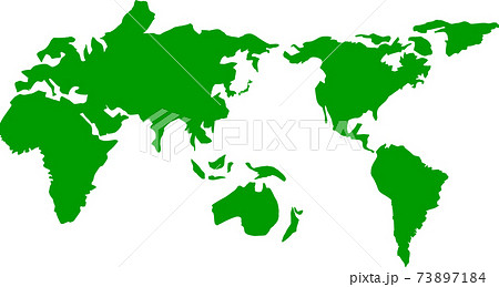 シンプルな世界地図のイラスト素材