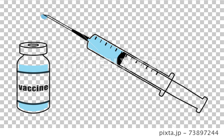 注射器とワクチンの入ったバイアル瓶のベクターイラストのイラスト素材