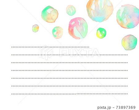 水彩で手描きしたシャボン玉お手紙フレーム 水彩で手描きしたシャボン玉お手紙フレーム 73897369