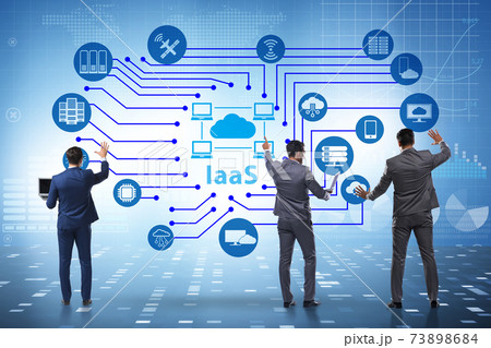 Businessman in infrastructure as a service concept Businessman in infrastructure as a service concept 73898684