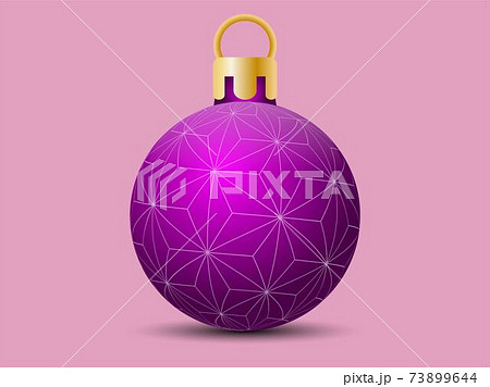 和柄 クリスマスオーナメント ピンクのイラスト素材