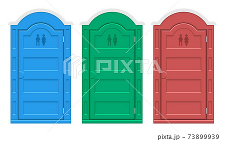 Bio outdoor toilet set vector illustration isolated on white Bio outdoor toilet set vector illustration isolated on white 73899939