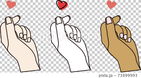 Finger Heart Set Stock Illustration