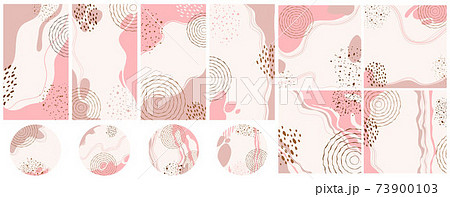 Social media stories, posts, highlights templates with copy space for text. Set of creative abstract background in minimal style with place for text. Design backgrounds for social media banner. 73900103