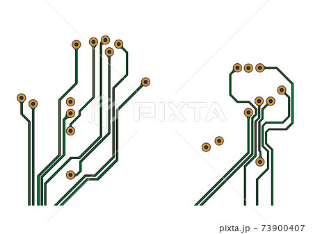 電子回路基板の配線のイメージイラストのイラスト素材