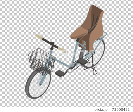 Isometric illust_Child-carrying bicycle 2 Isometric illust_Child-carrying bicycle 2 73900431