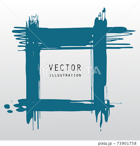 vector splats splashes and blobs of blue ink paint in different shapes drips 73901758