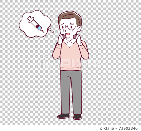 Elderly man in red sweater_B3_vaccine_sad01.eps 73902840