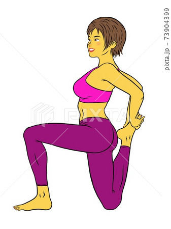 ストレッチをする、フィットネスインストラクターの女性 73904399