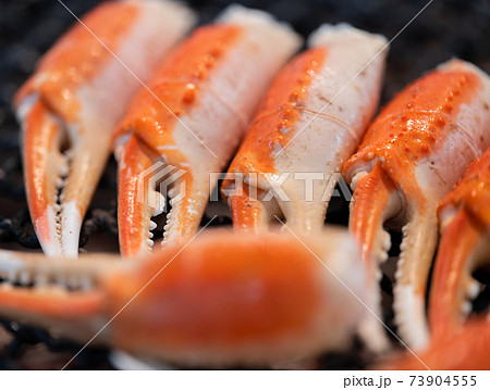 ズワイガニ爪　七輪で炭火焼き 73904555