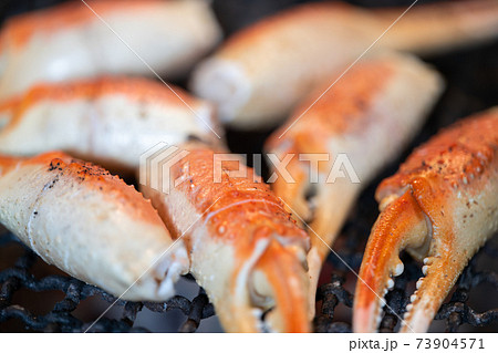 ズワイガニ爪　七輪で炭火焼き 73904571